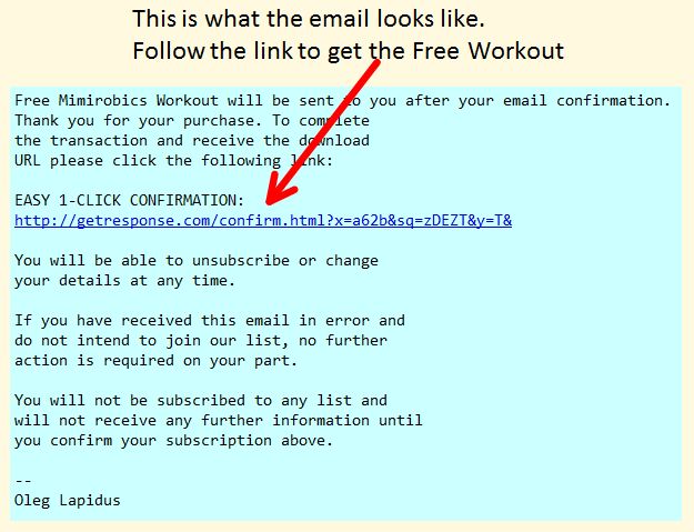 Confirmation email example